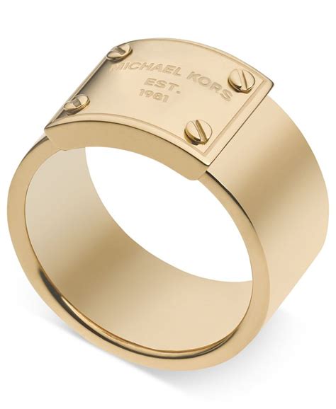 Michael Kors Logo Plate Ring 